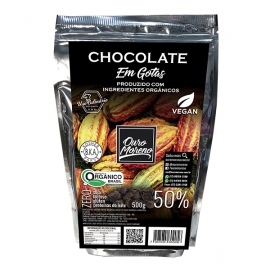 Gotas de Chocolate Orgânico 50% Cacau Ouro Moreno - pacote de 500g